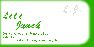 lili junek business card